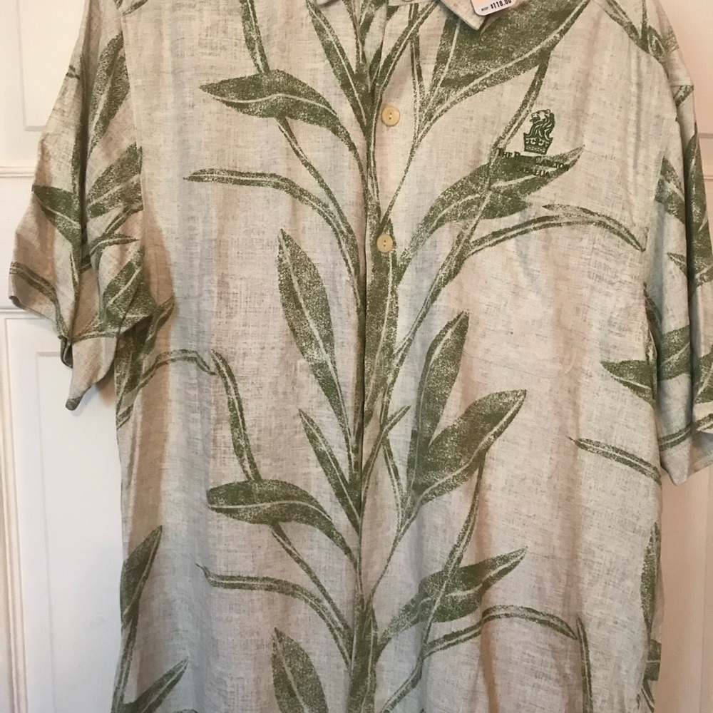 Silk Tommy Bahama Shirt Embroidered Ritz Carlton S